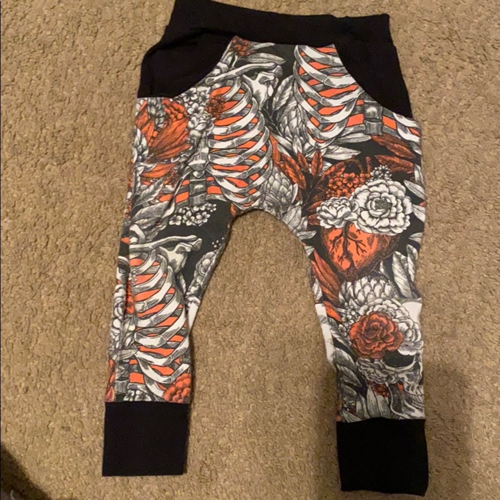 Charlie and chumps skeleton flower pants